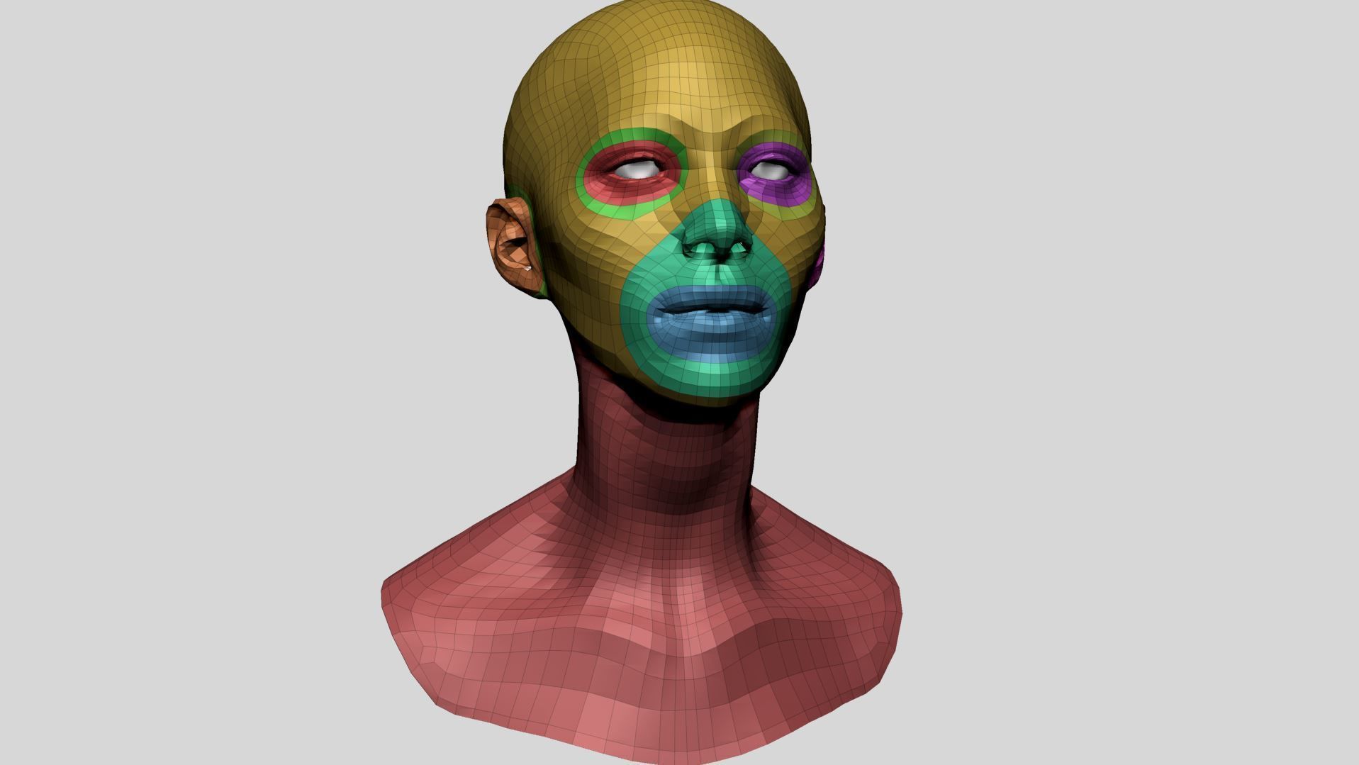 Female Head Basemesh D 3D model_3
