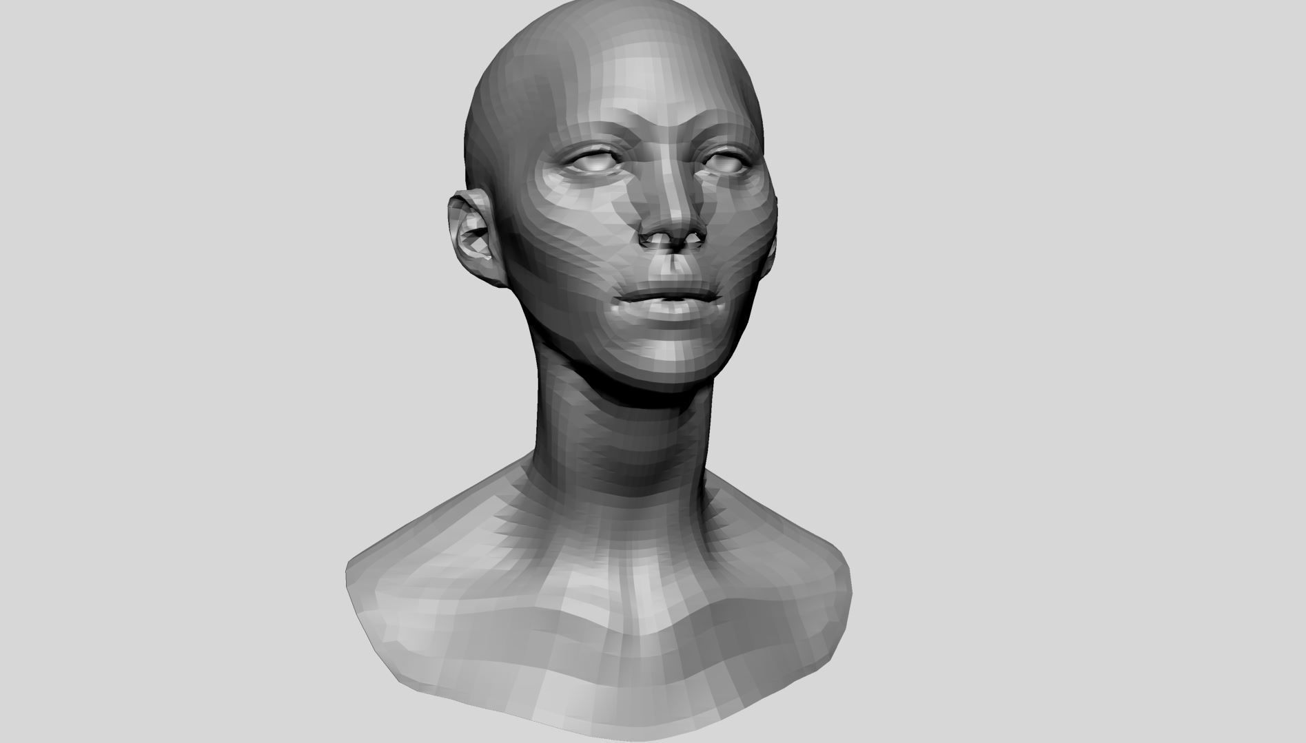 Female Head Basemesh D 3D model_2