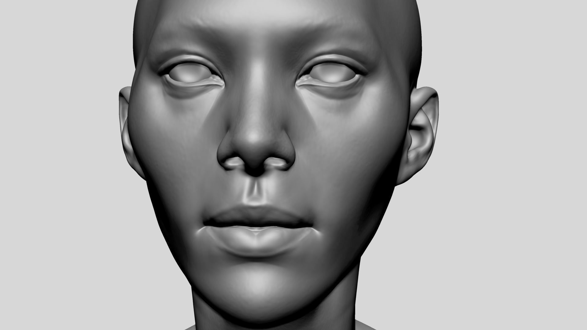 Female Head Basemesh D 3D model_13
