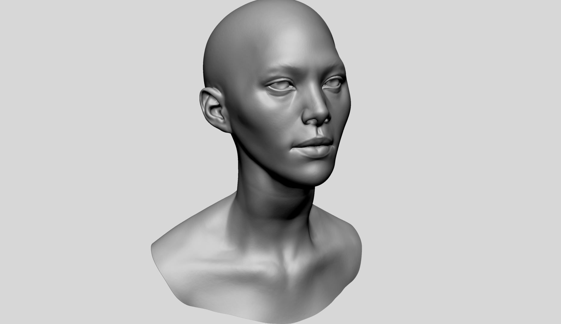 Female Head Basemesh D 3D model_5