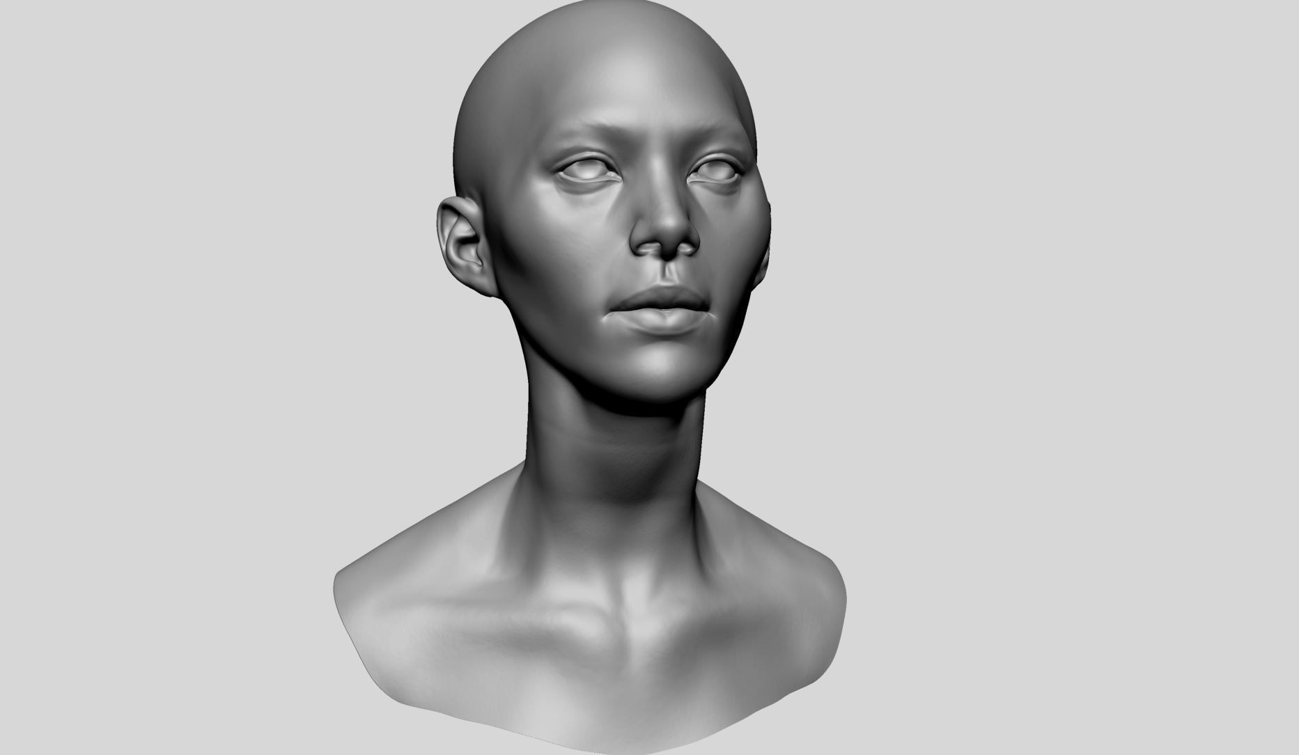 Female Head Basemesh D 3D model_1