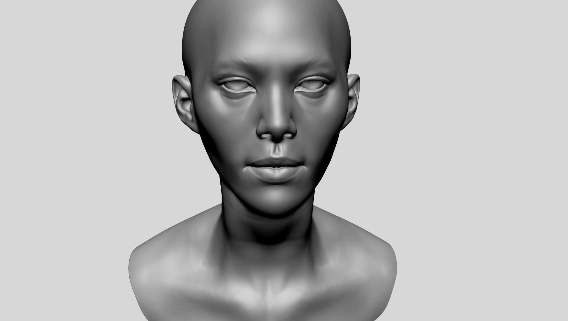 Female Head Basemesh D 3D model_11