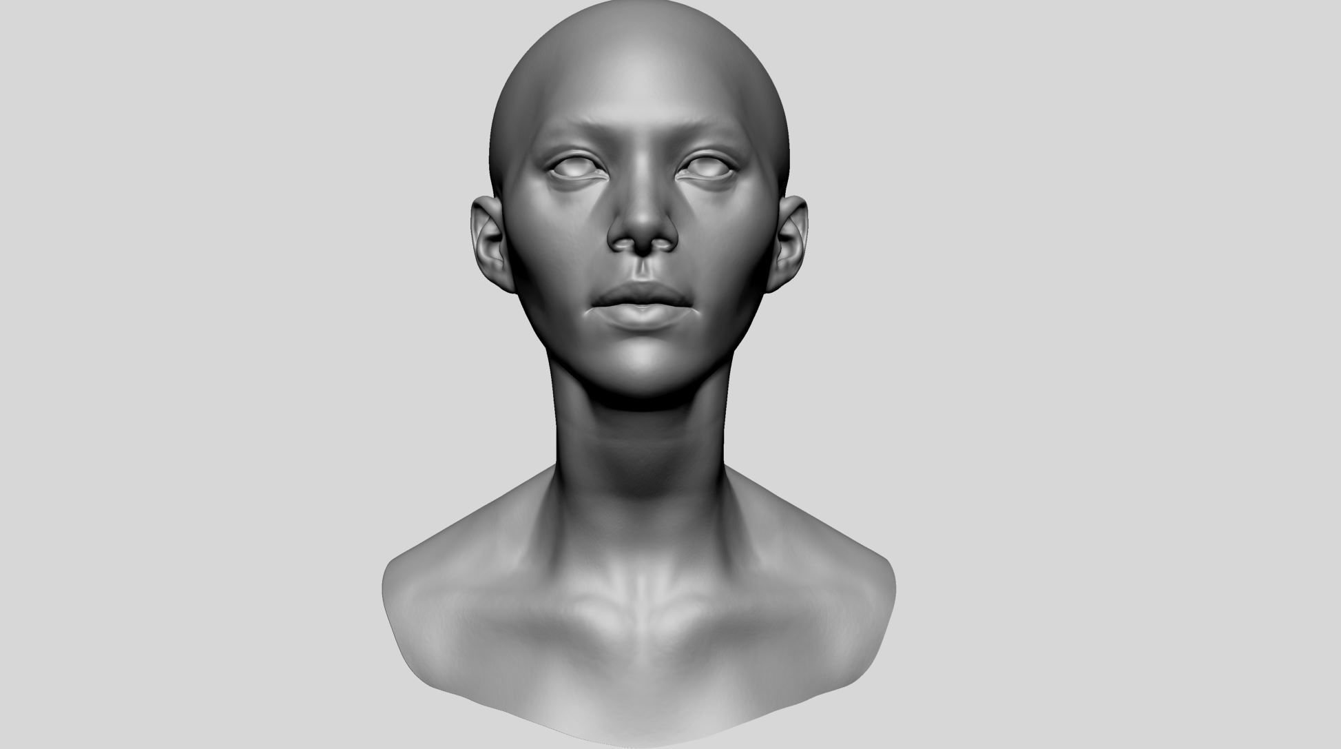 Female Head Basemesh D 3D model_4