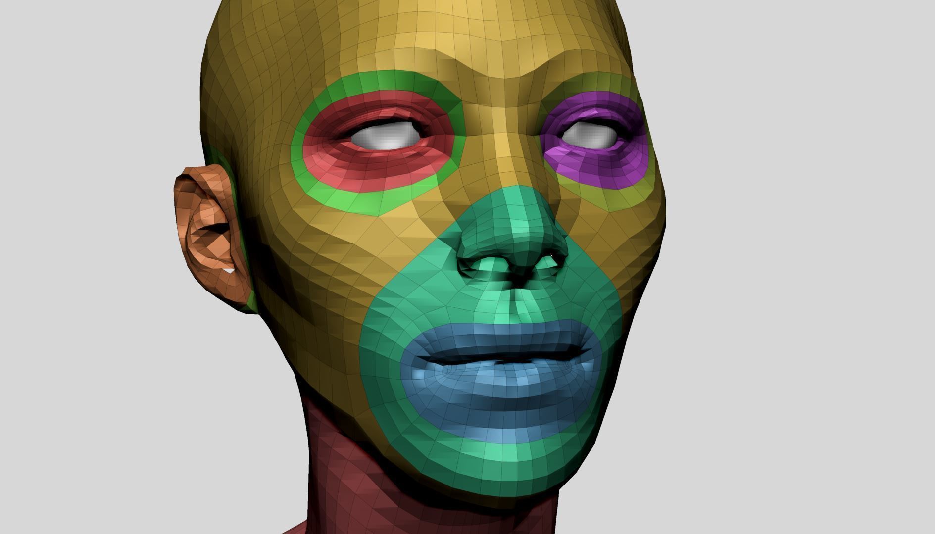 Female Head Basemesh D 3D model_14