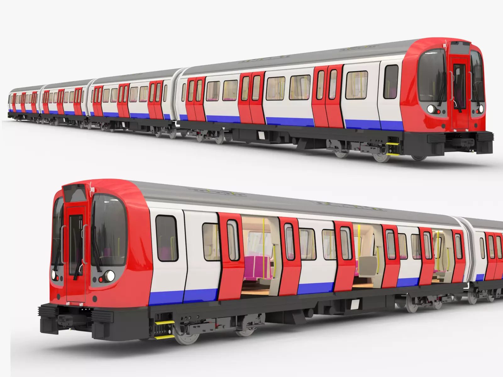 London metro train S8 3D model_0