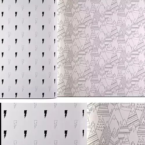 Lightning and Alps Wallpaper Monochrome