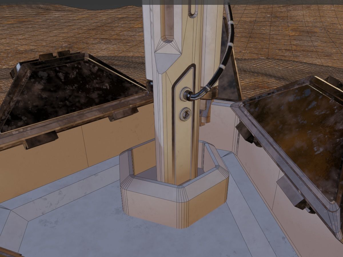 Solar battery energy station Low-poly 3D model_10