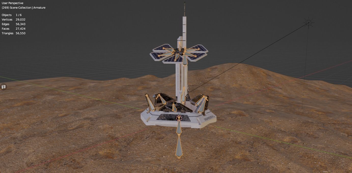 Solar battery energy station Low-poly 3D model_5