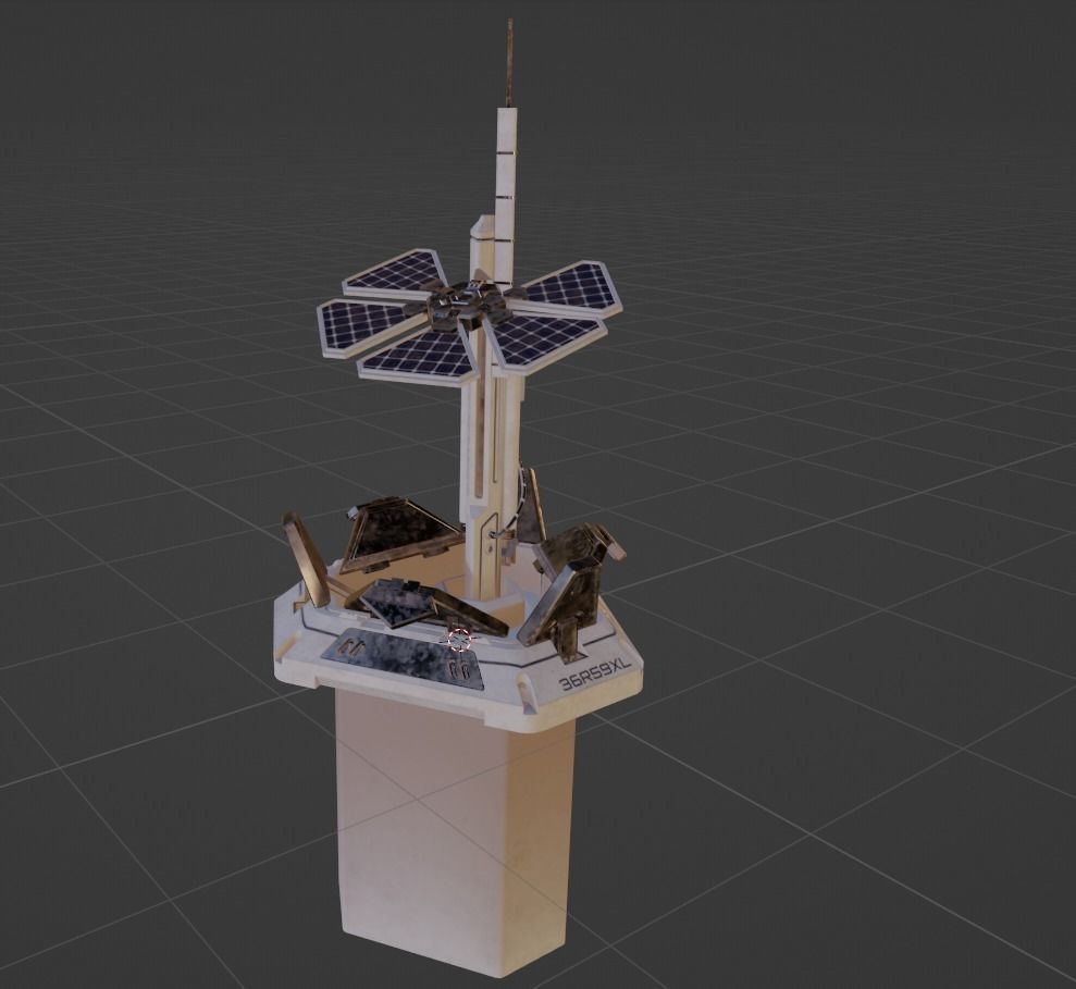 Solar battery energy station Low-poly 3D model_6