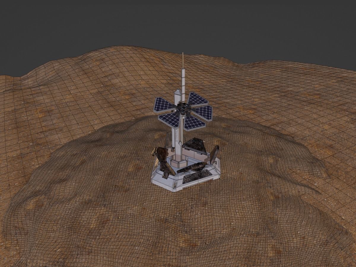 Solar battery energy station Low-poly 3D model_8