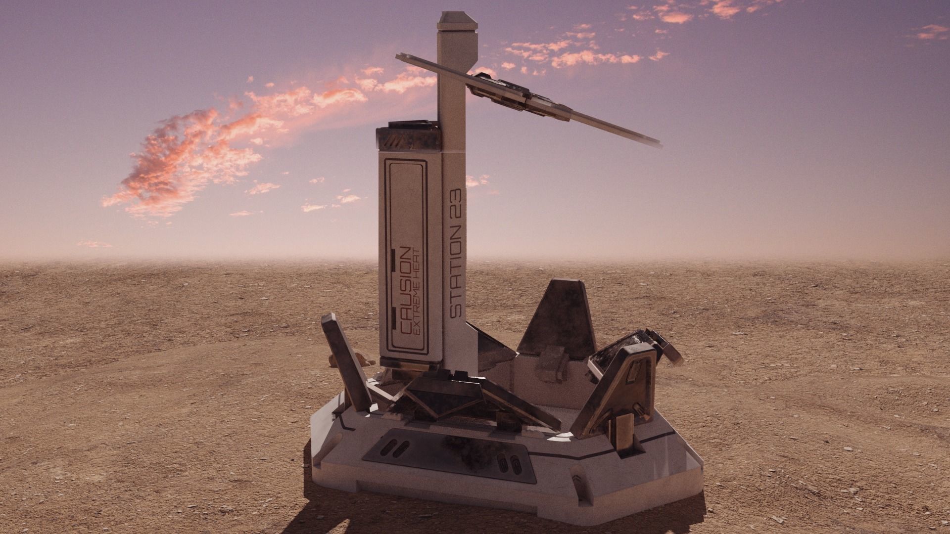 Solar battery energy station Low-poly 3D model_3