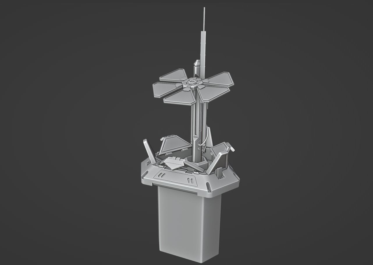 Solar battery energy station Low-poly 3D model_7