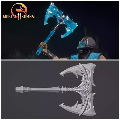 Sub Zero axe from the Mortal Kombat 11 - Deceiver Reaver 3D print model