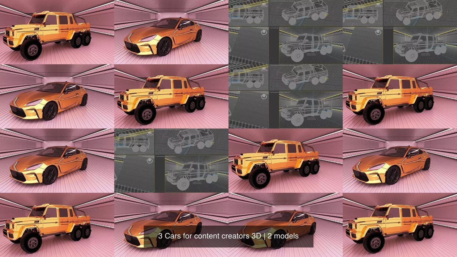 3 Cars for content creators 3D 3D Model Collection_3