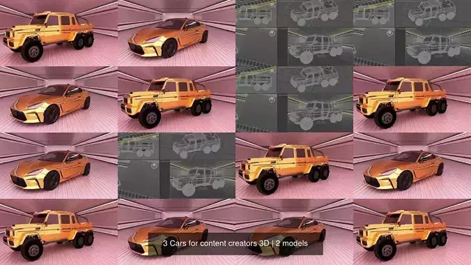 3 Cars for content creators 3D