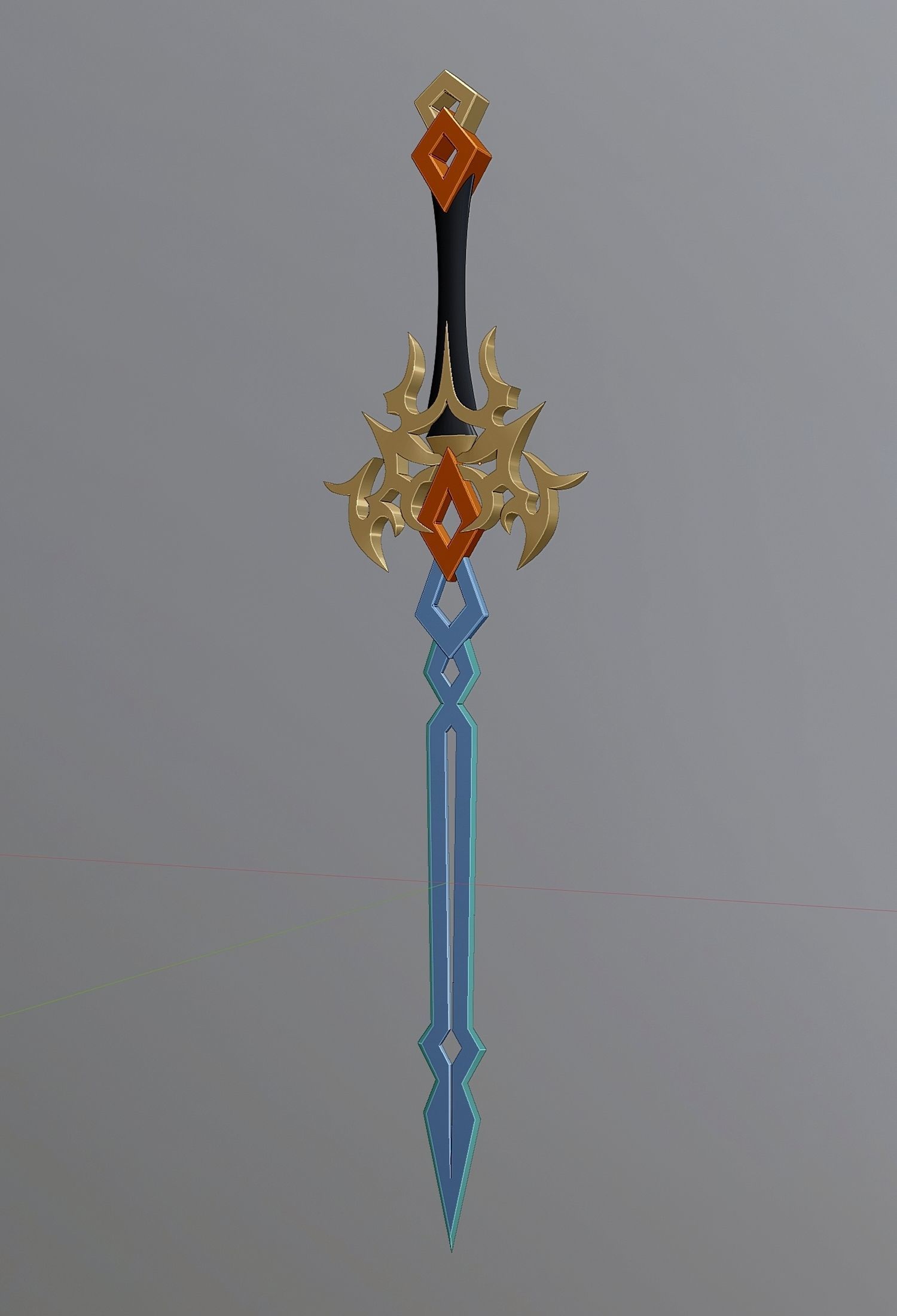 Fantasy style sword A3 Low-poly 3D model_5