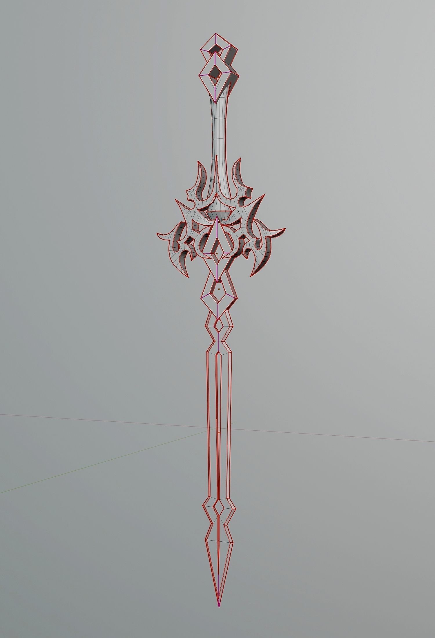 Fantasy style sword A3 Low-poly 3D model_6