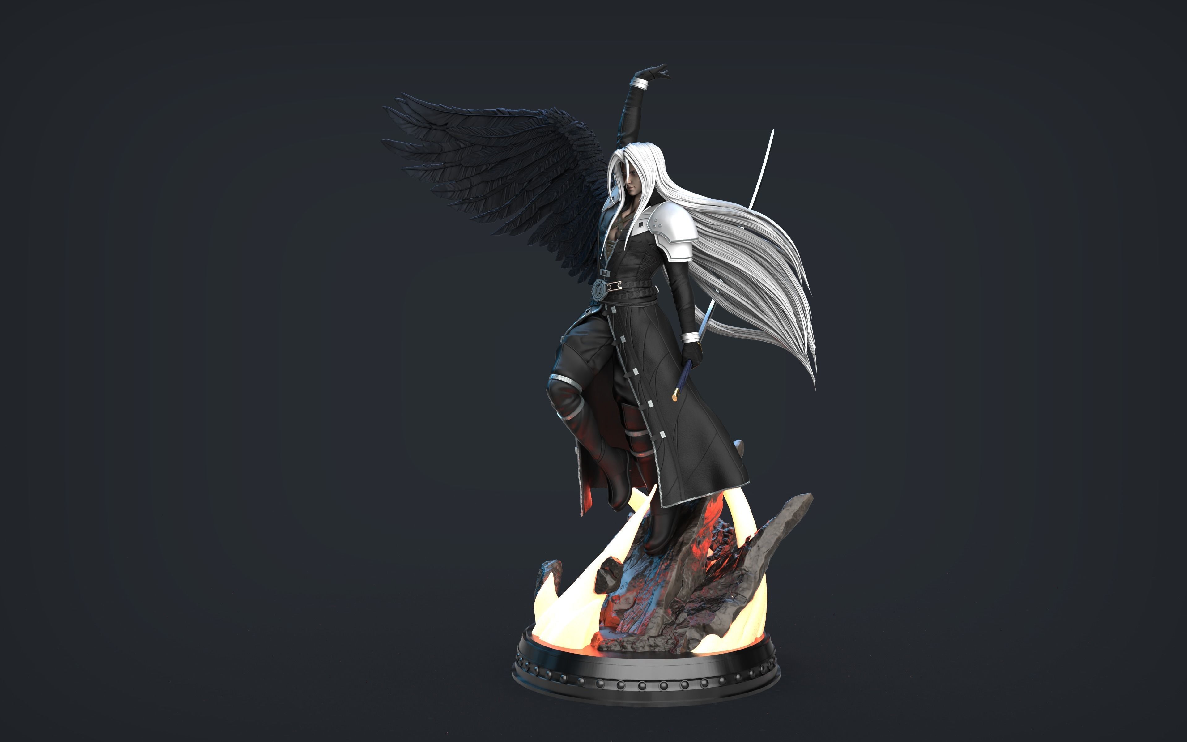 Sephiroth Statue 3D PRINT READY 3D print model_15