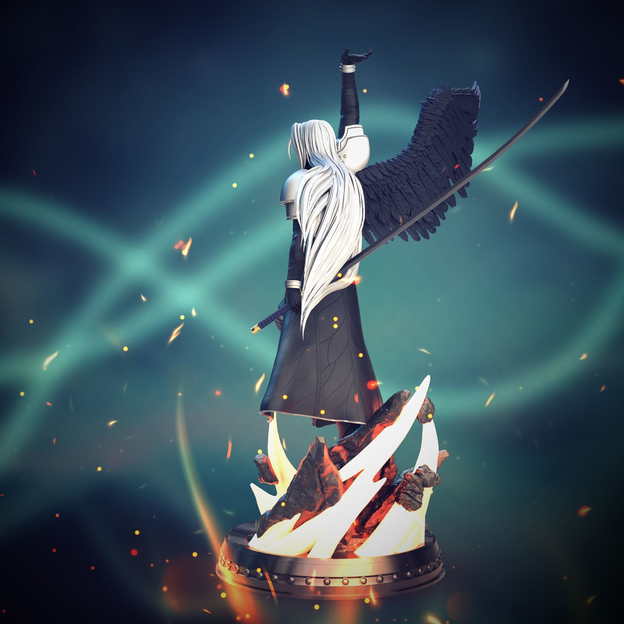 Sephiroth Statue 3D PRINT READY 3D print model_6