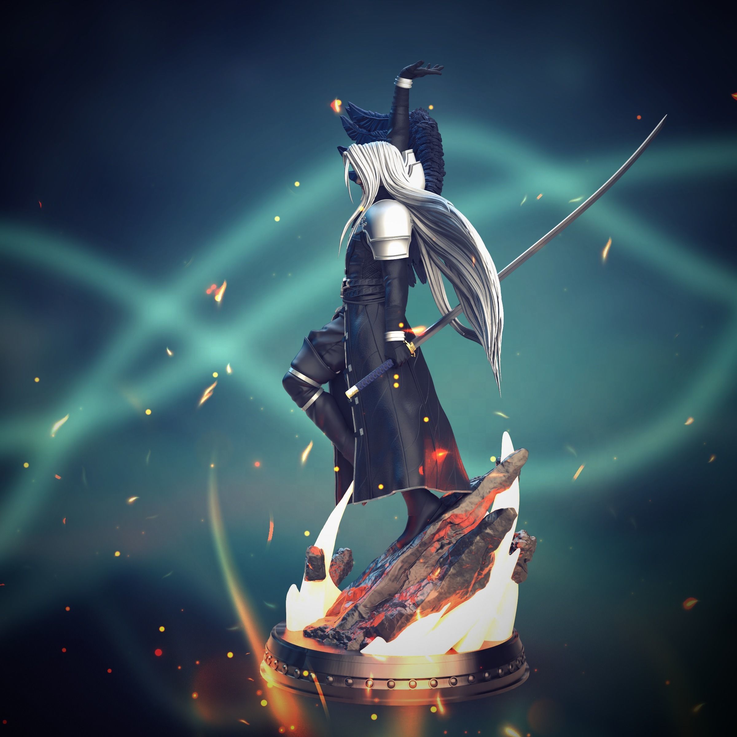 Sephiroth Statue 3D PRINT READY 3D print model_7