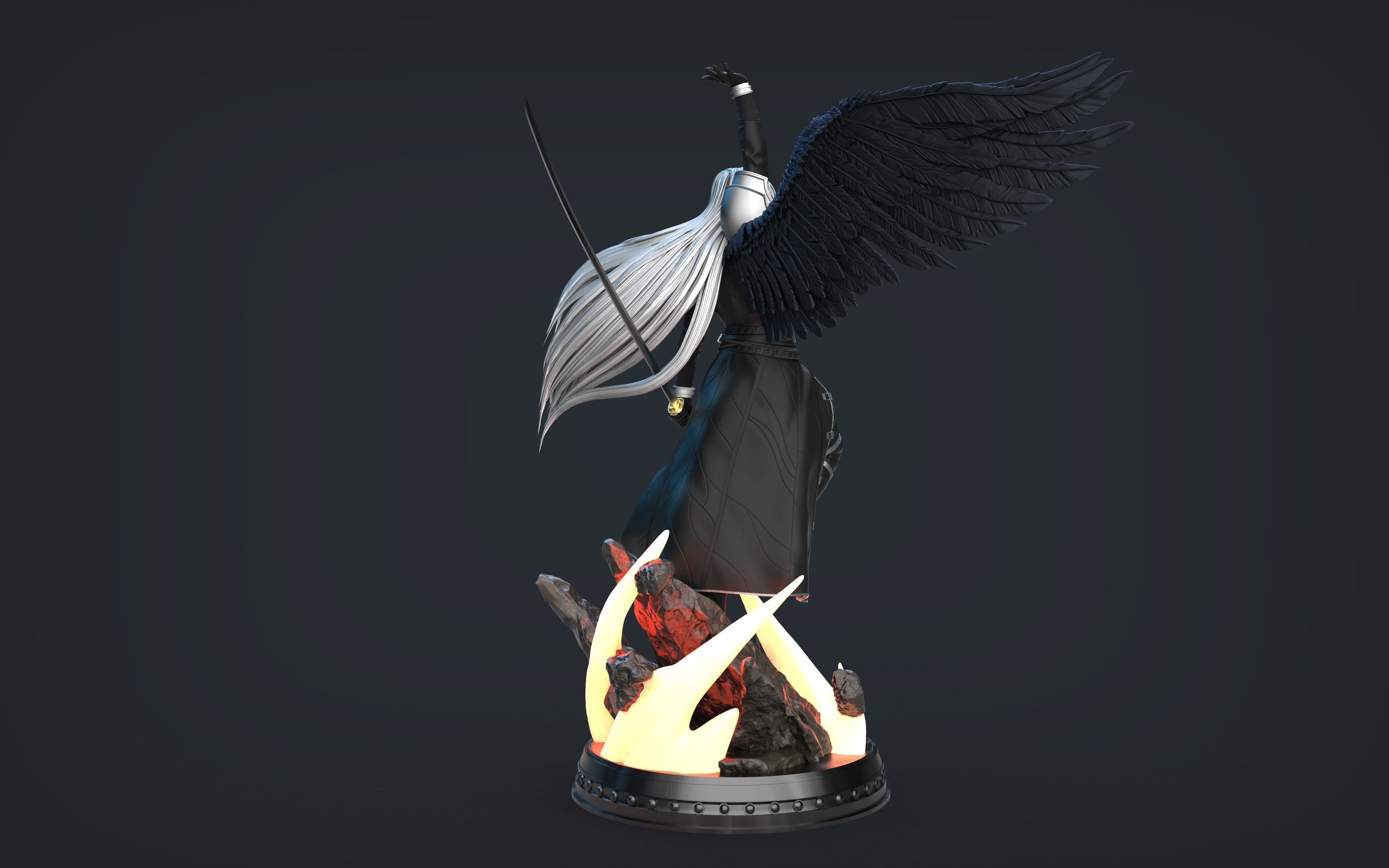 Sephiroth Statue 3D PRINT READY 3D print model_19