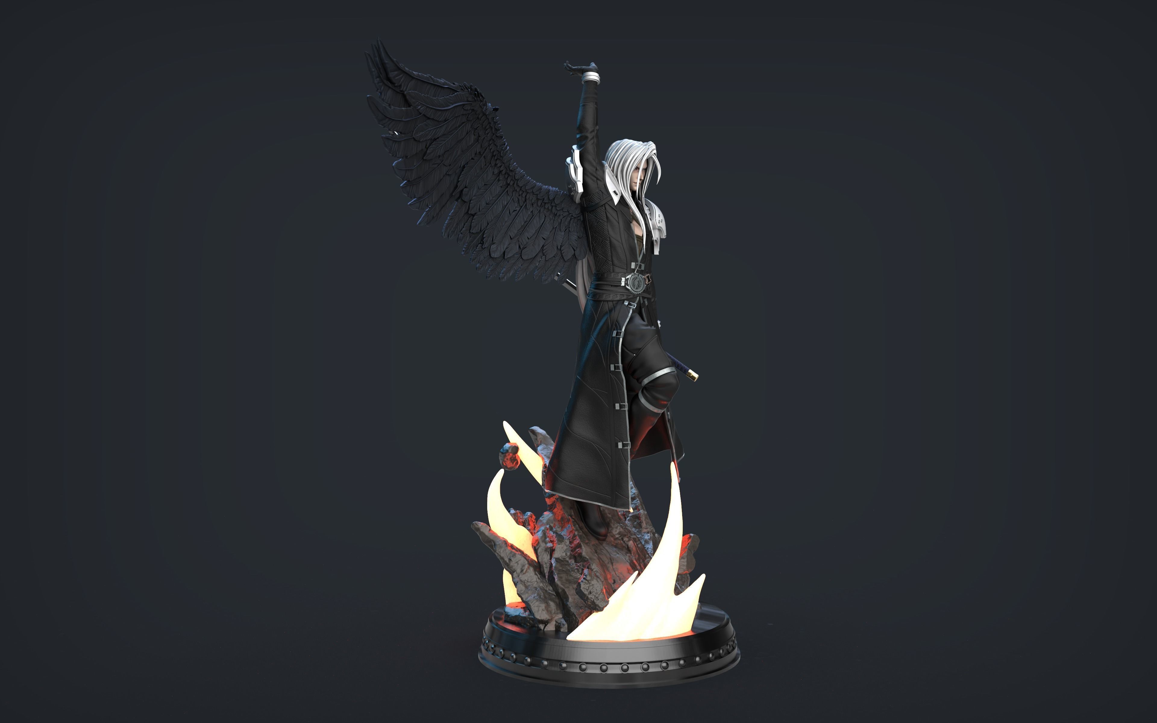 Sephiroth Statue 3D PRINT READY 3D print model_21