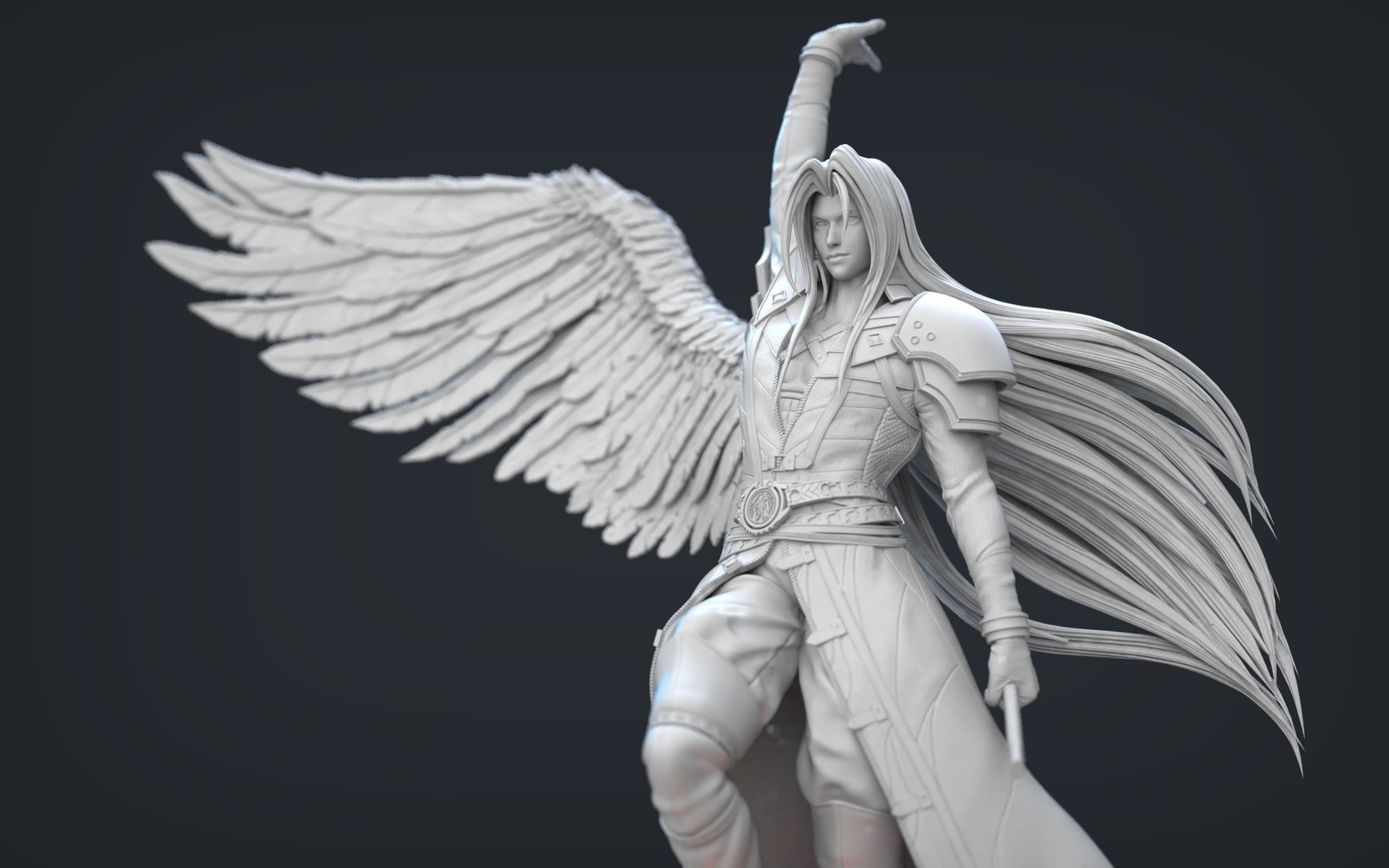 Sephiroth Statue 3D PRINT READY 3D print model_11