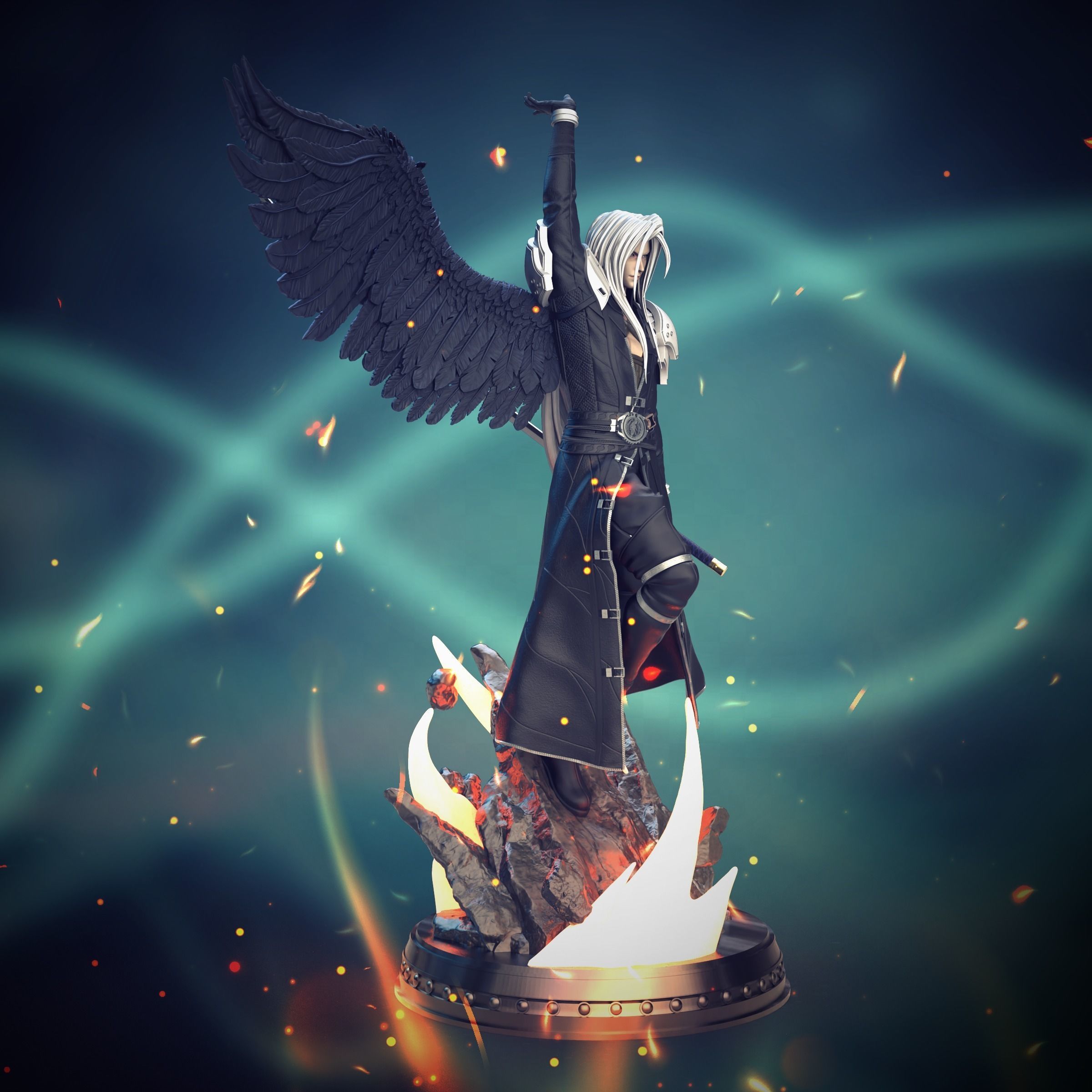 Sephiroth Statue 3D PRINT READY 3D print model_2