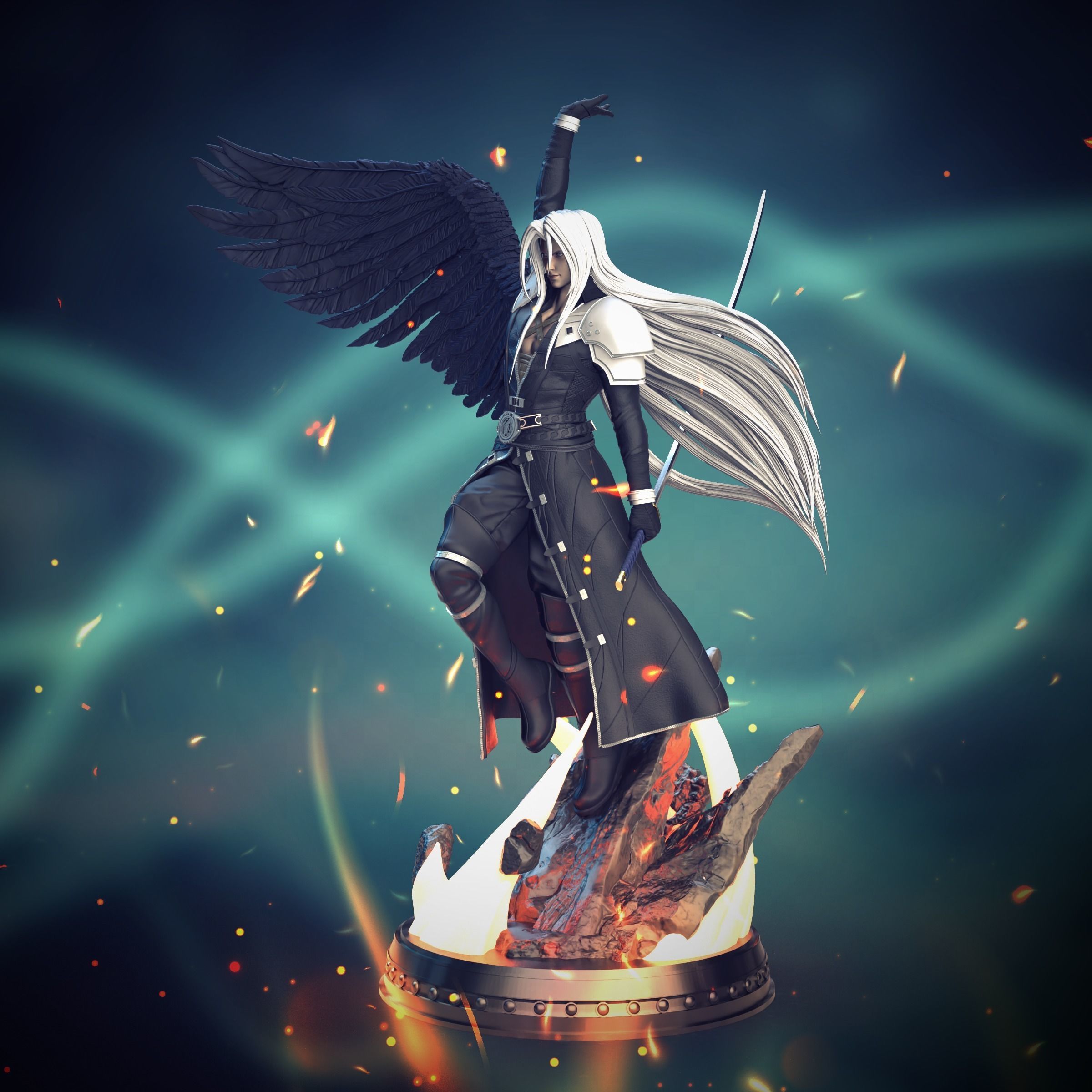 Sephiroth Statue 3D PRINT READY 3D print model_8