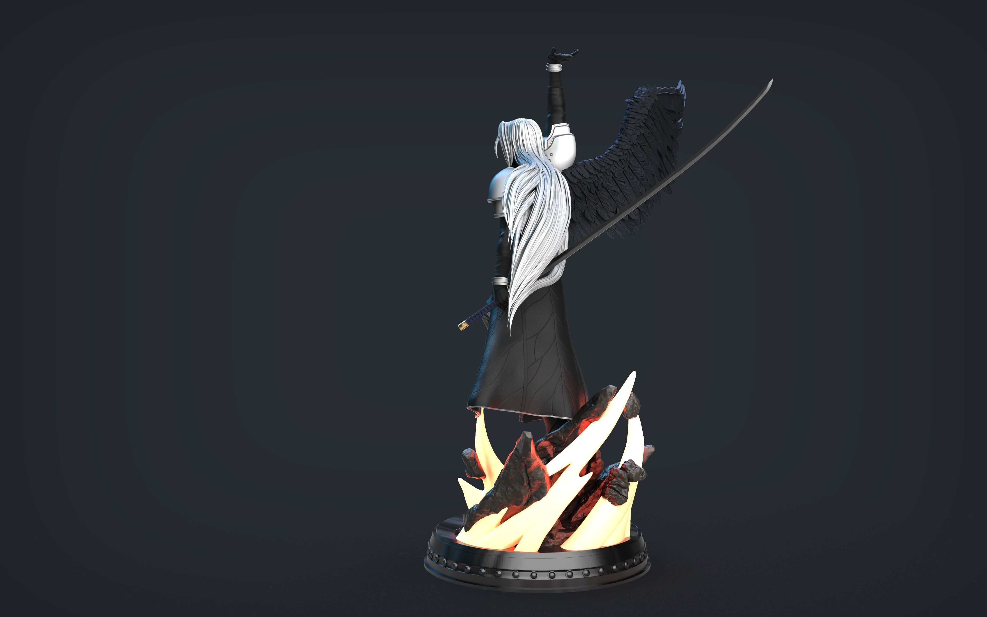 Sephiroth Statue 3D PRINT READY 3D print model_17