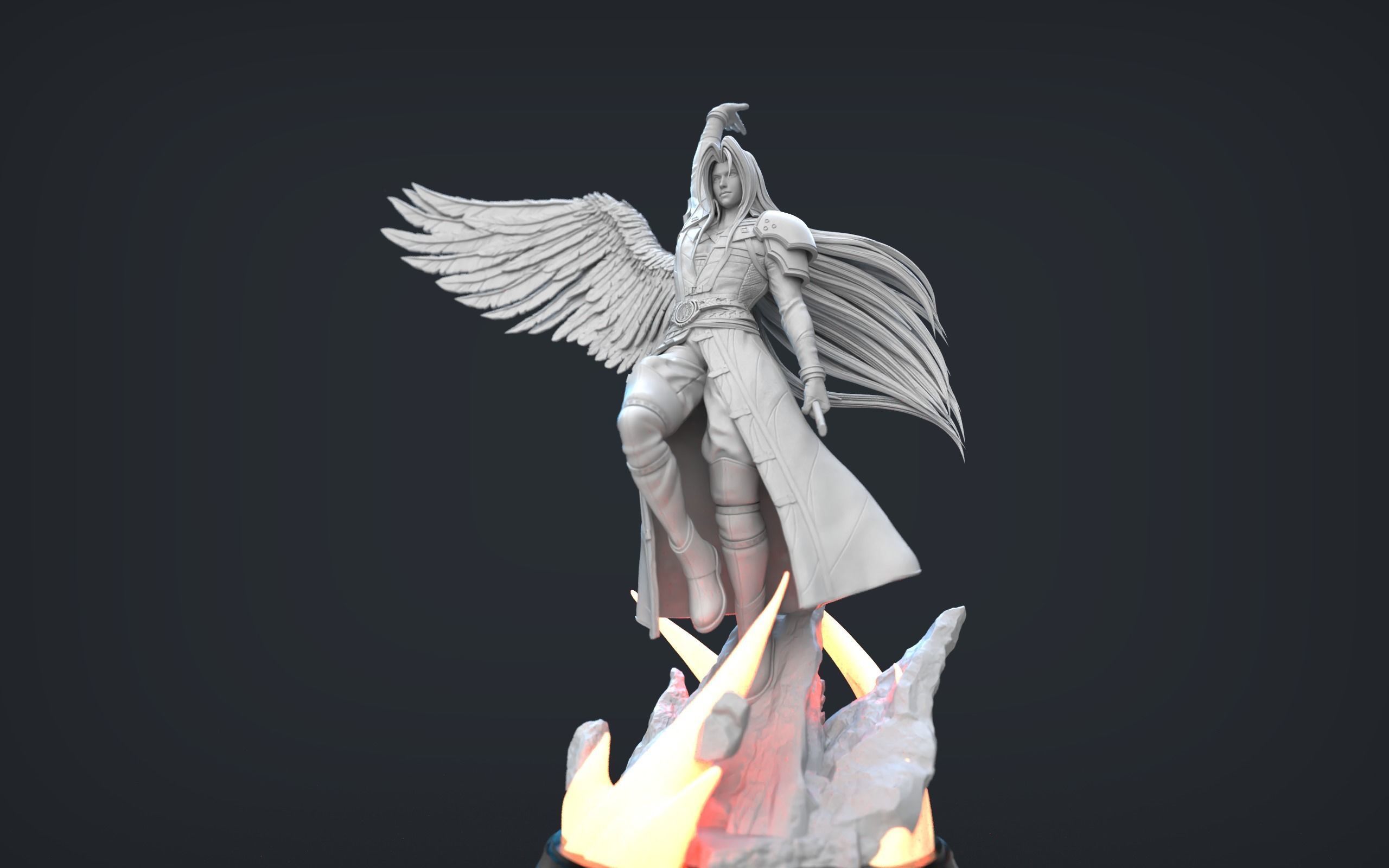 Sephiroth Statue 3D PRINT READY 3D print model_13