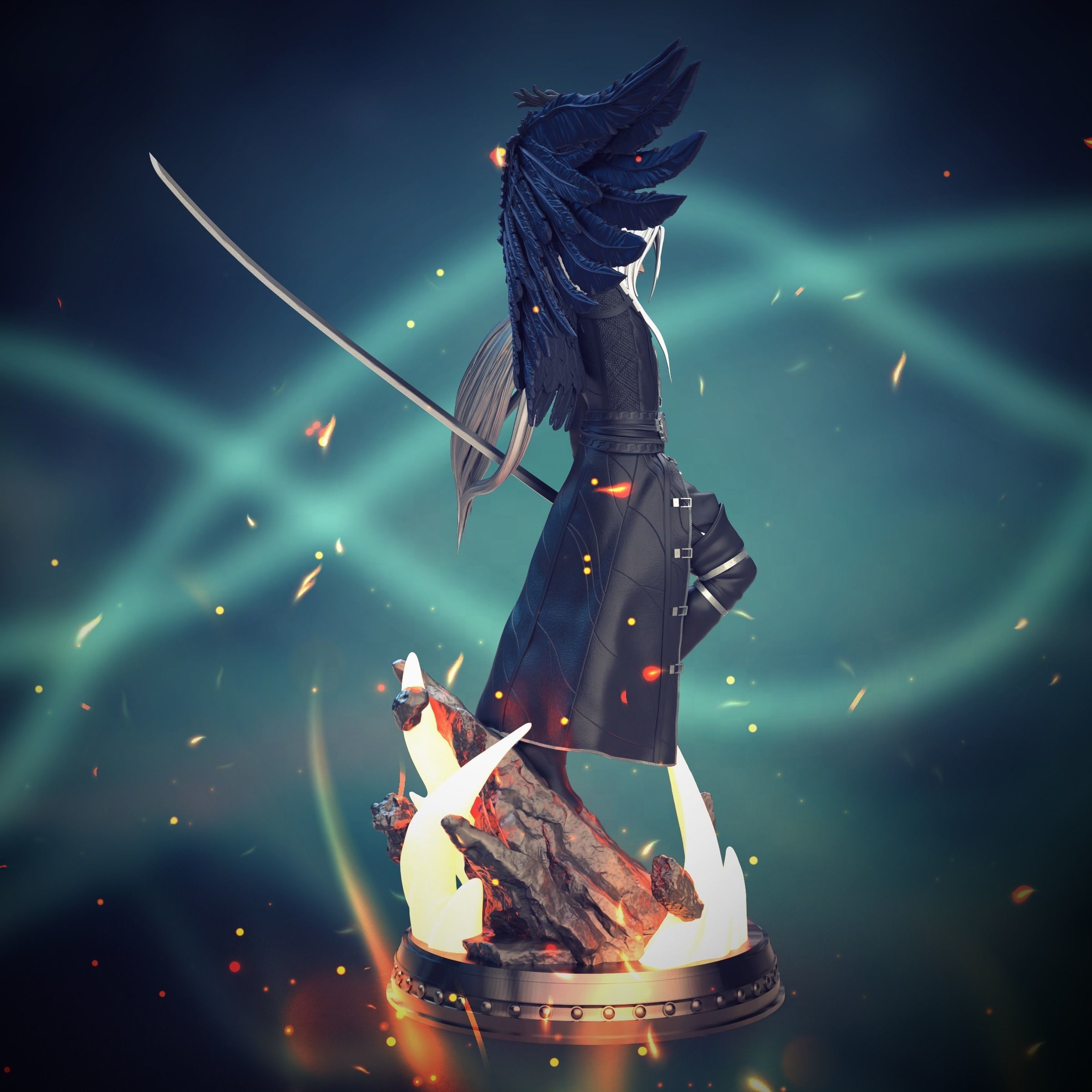 Sephiroth Statue 3D PRINT READY 3D print model_3