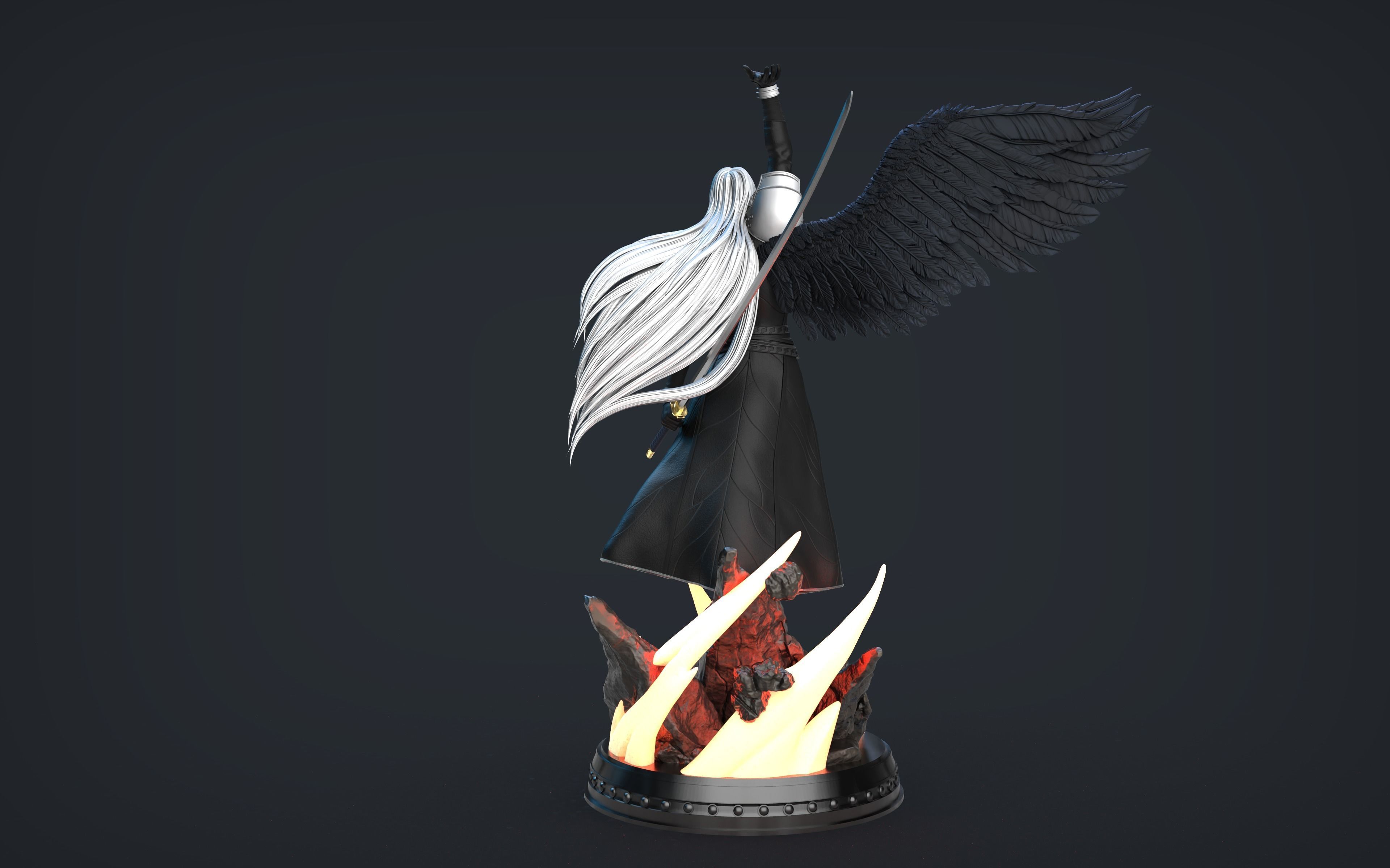 Sephiroth Statue 3D PRINT READY 3D print model_18