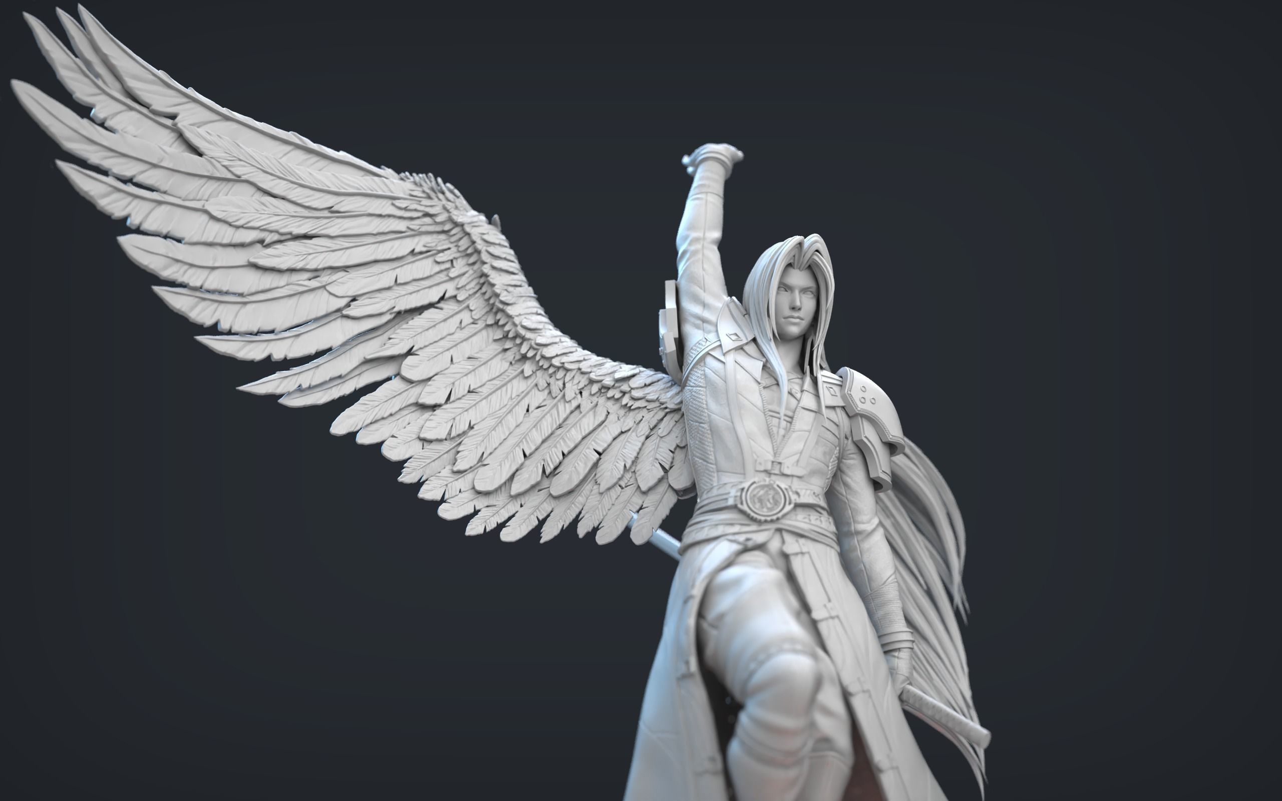 Sephiroth Statue 3D PRINT READY 3D print model_12