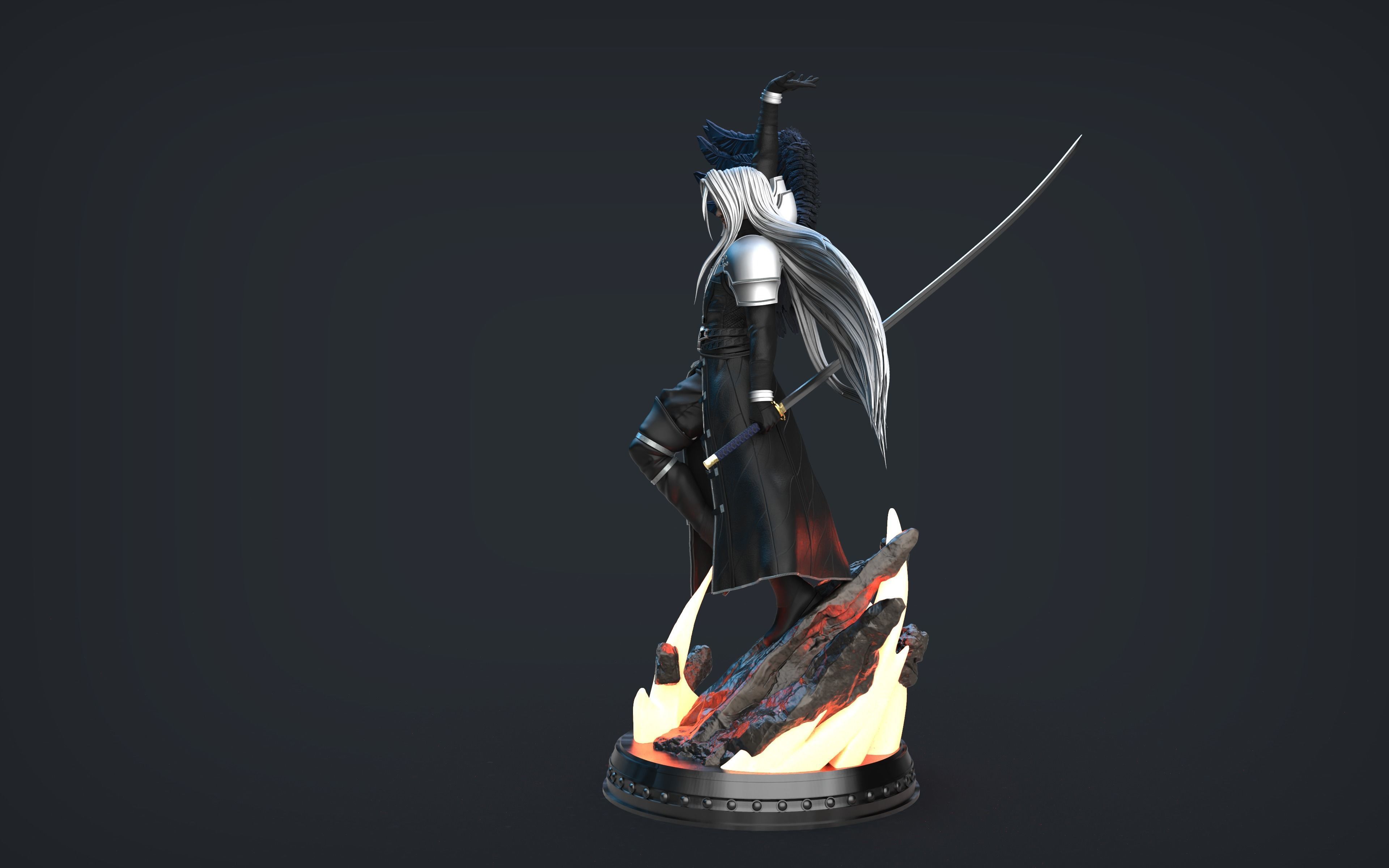 Sephiroth Statue 3D PRINT READY 3D print model_16