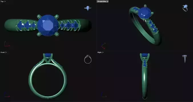 4 Prong Cathedral Engagement Ring 