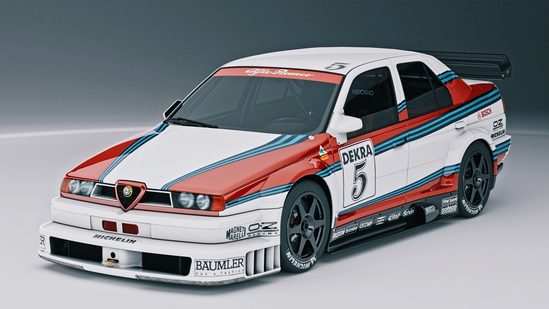 YCT Plastique 1/20 - Alfa 155 V6 TI Rouge (sans Boîte, Bon état)