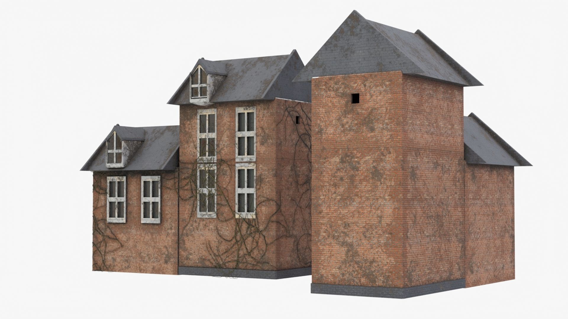 Detailed 4K Old House 3D model_3