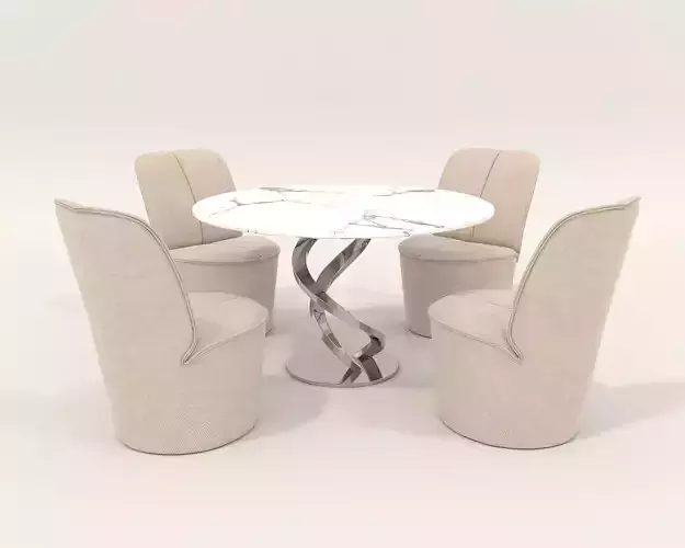 Modern Dining Table and Chairs 25 3D model