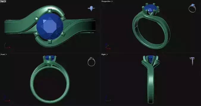 6 Prong Bypass Engagement Ring 