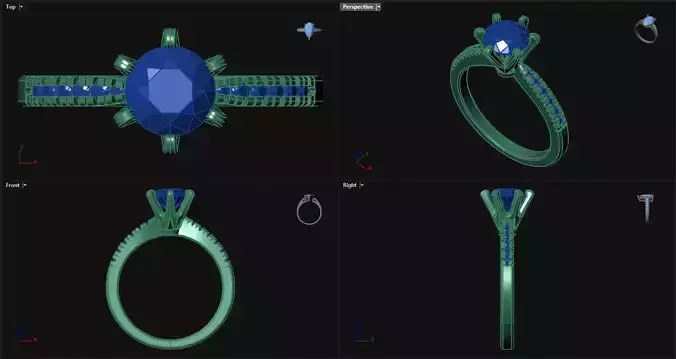 Peg Head Engagement Ring with sidestones 