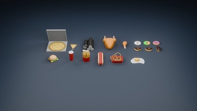 Low Poly Food Asset Pack 002 Low-poly 3D model