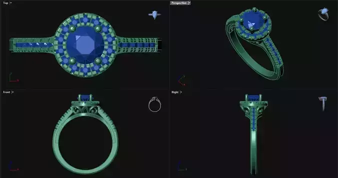 Halo Engagement Ring with Gallery