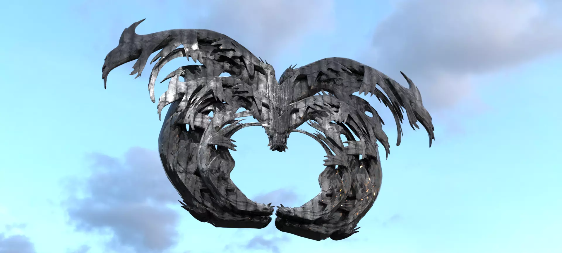 Dragestil Dragon archway Low-poly 3D model_0