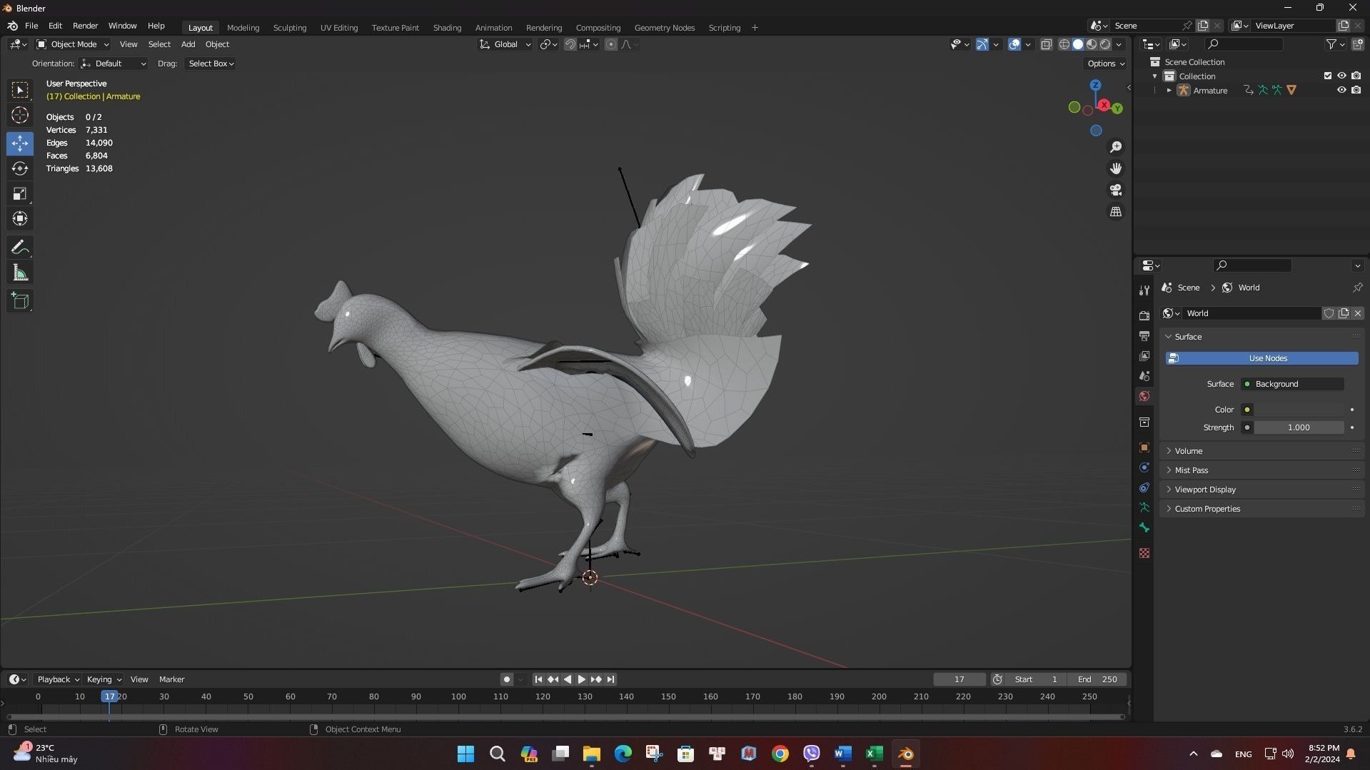 Chicken A4 Low-poly 3D model_18