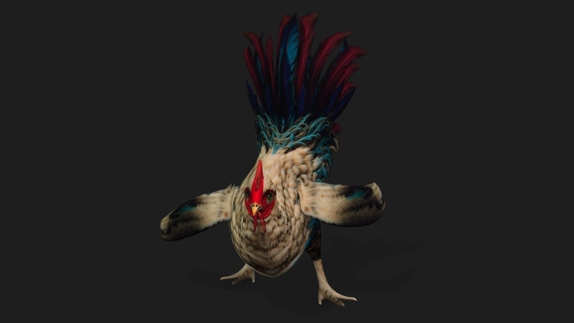 Chicken A4 Low-poly 3D model_9