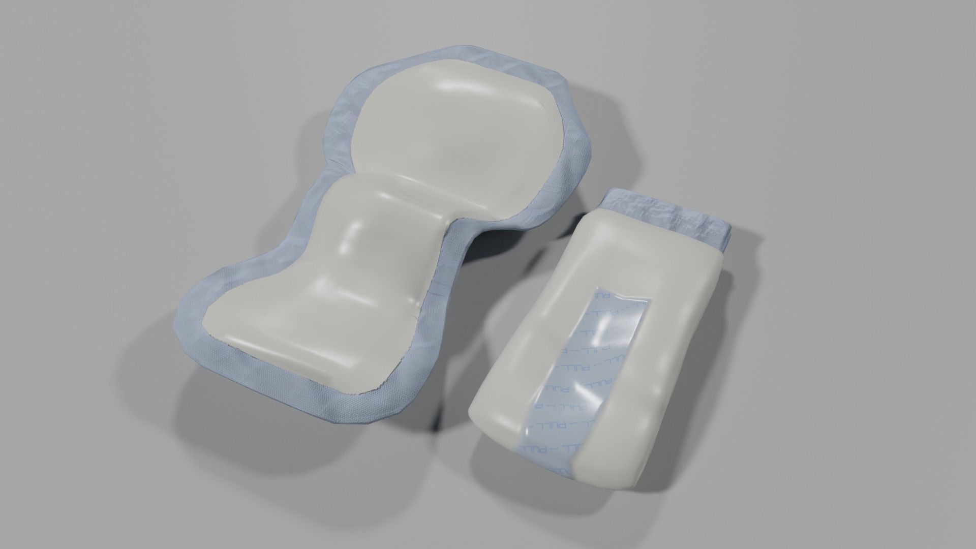 Incontinence Pads Low-poly 3D model_3