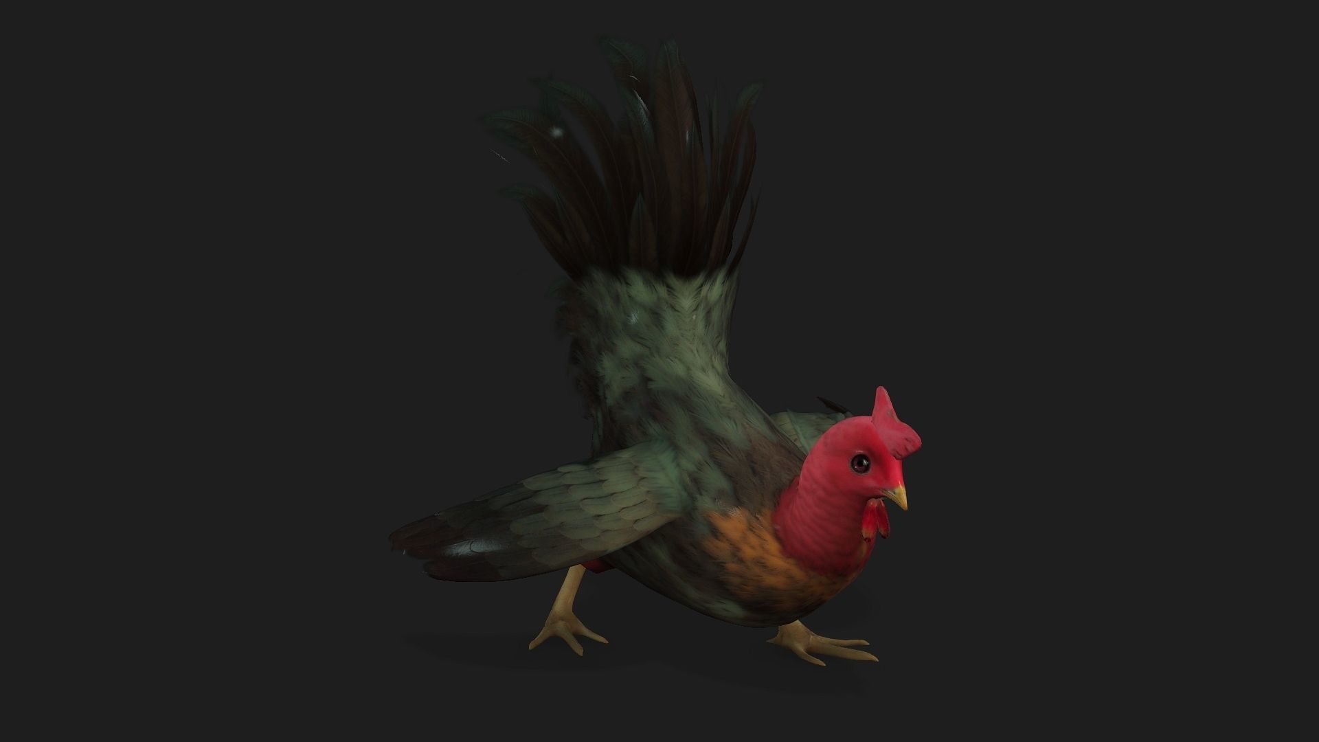 Chicken A5 Low-poly 3D model_9