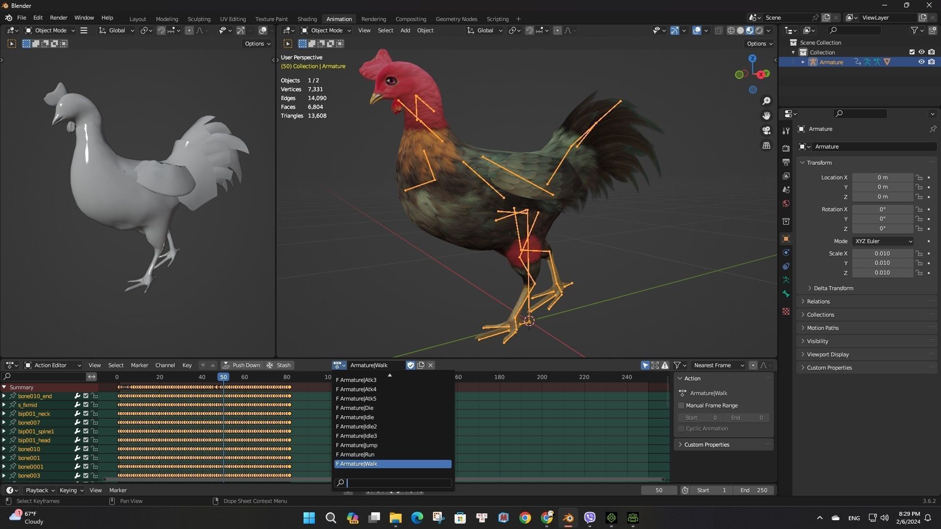 Chicken A5 Low-poly 3D model_21