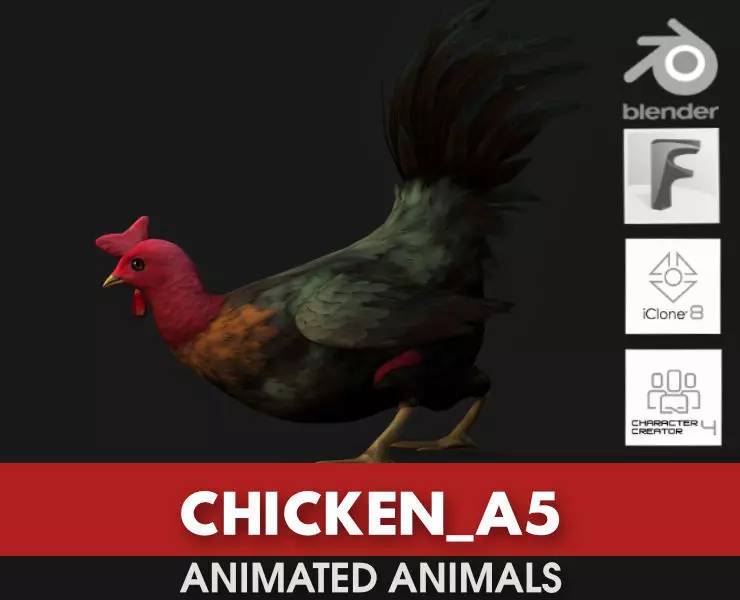 Chicken A5 Low-poly 3D model_0